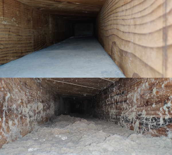 before and after duct cleaning