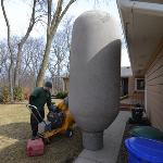 vacuuming out the air ducts of a Hartford, WI home